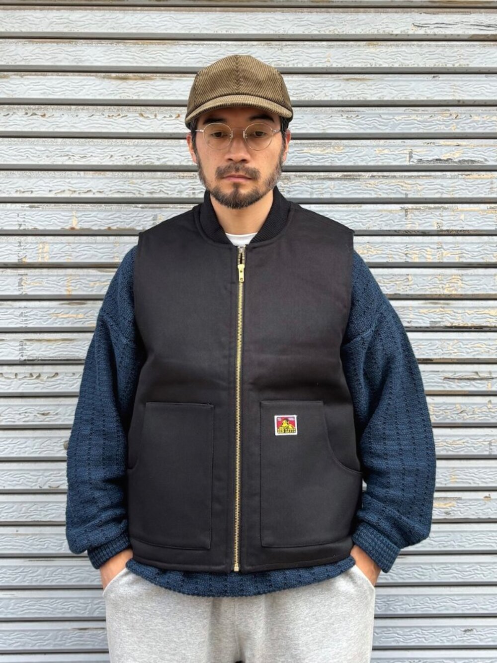 Ben Davis Vest Heavy Duty Biker Work Street Wear Blanket Lined